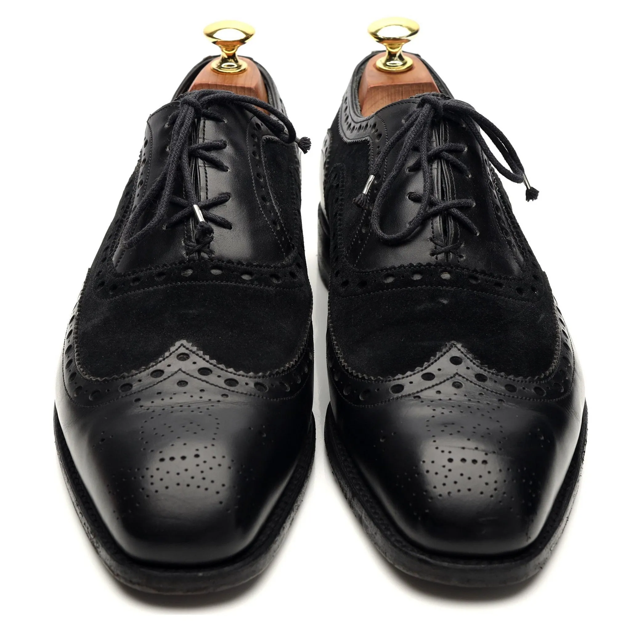 'Spectator' Black Leather Suede Brogues UK 8 US 9
