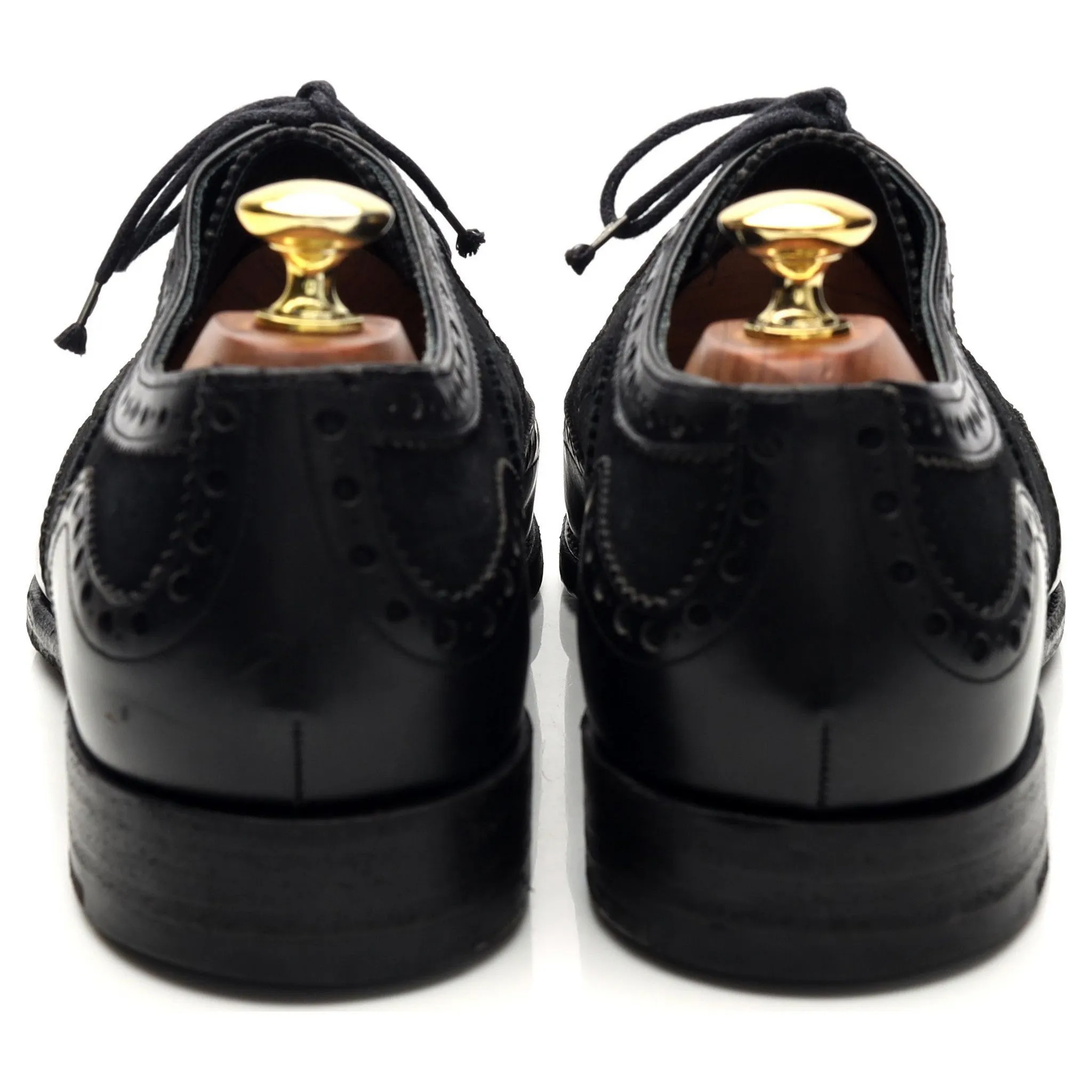 'Spectator' Black Leather Suede Brogues UK 8 US 9